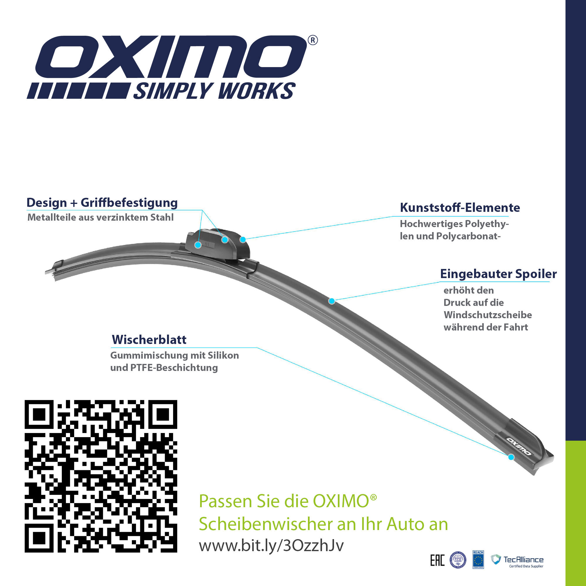 OXIMO Frontscheibenwischer Für MAXUS E-Delivery 3 - 2er Set 600mm + 425mm