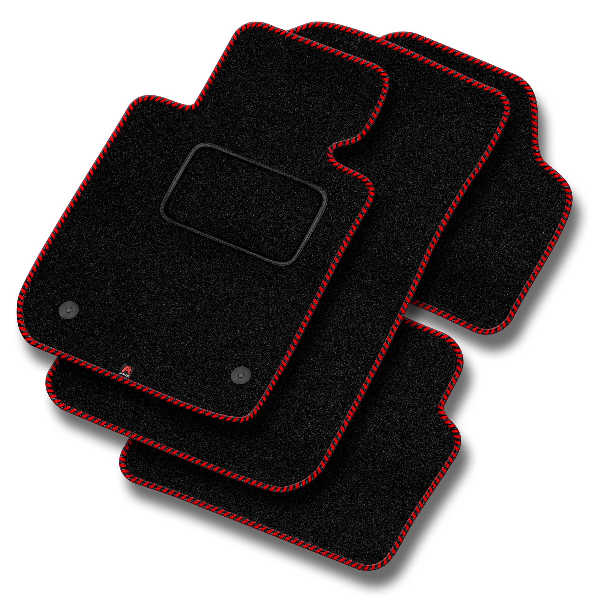 MOTOS Strike Tappetini Auto In Velour Per Opel Mokka A (2012-2016) - Set Standard Colore Bianco - Spessore 7 Mm Con Sistema Antiscivolo